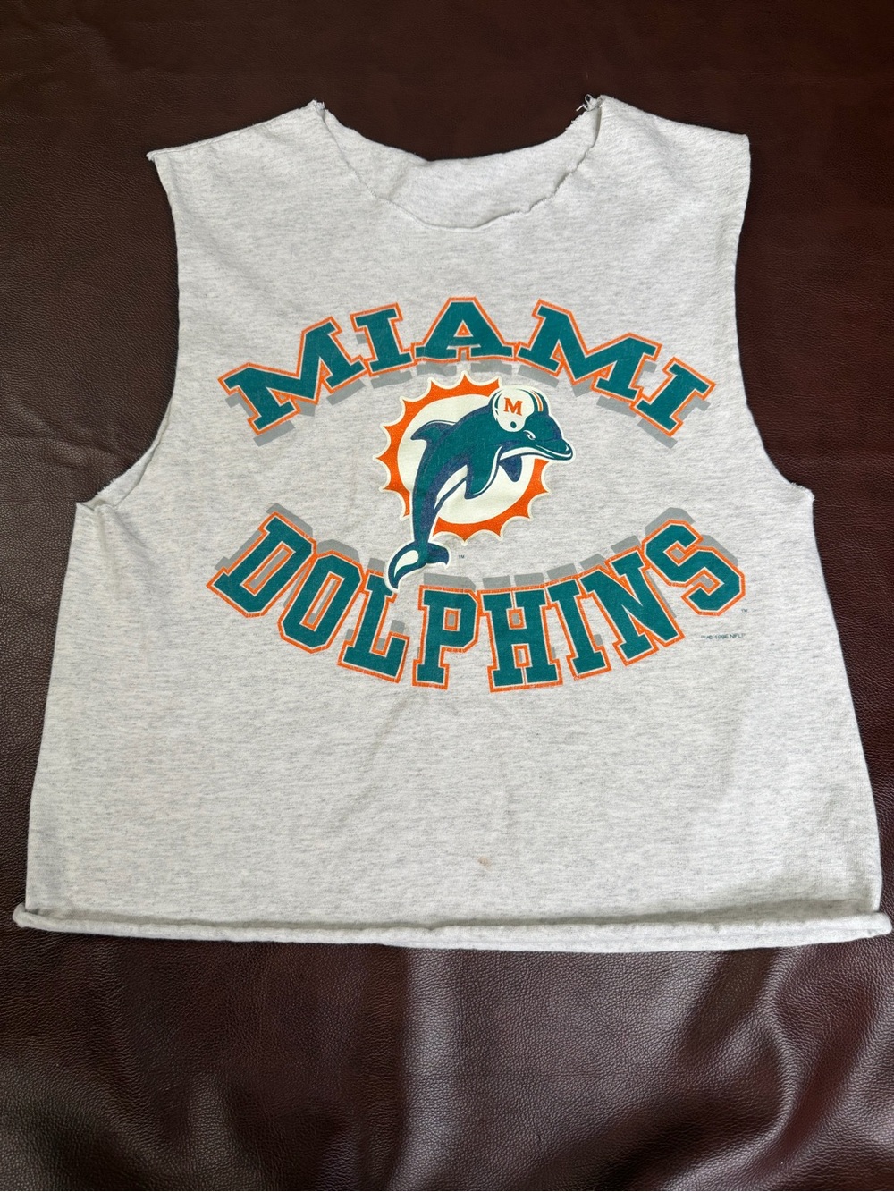 Miami Dolphins Graphic cut off Tank Top - Gray